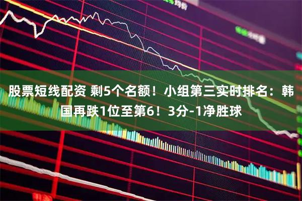 股票短线配资 剩5个名额！小组第三实时排名：韩国再跌1位至第6！3分-1净胜球